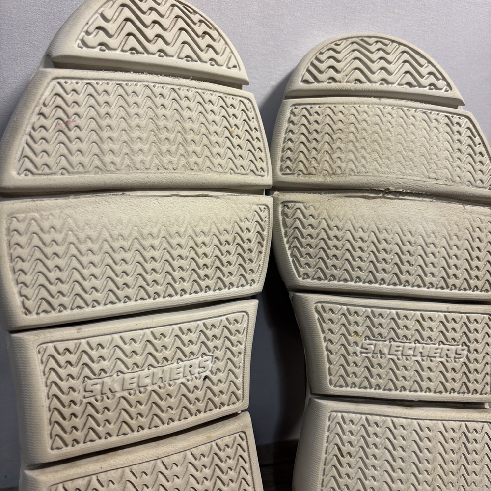 Skechers Men 7.5 Garza Alandis Sneaker Gray Blue‎ Knit Slip On Stretch Lace Shoe - Picture 9 of 15